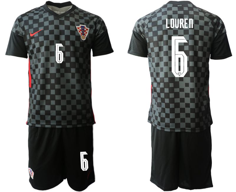 Men 2020-2021 European Cup Croatia away black #6 Nike Soccer Jersey